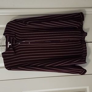 Burgundy striped blouse